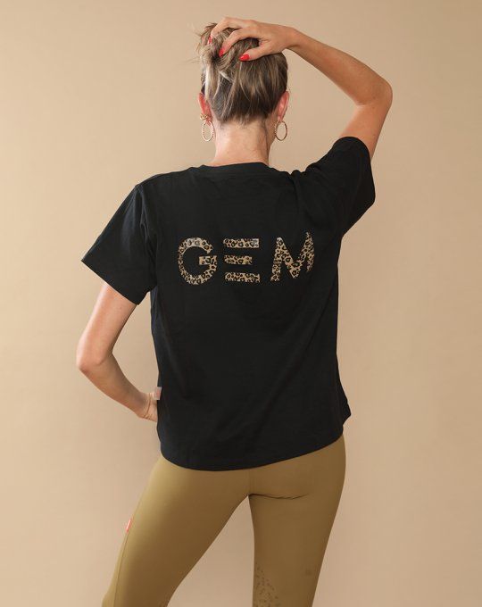Tee-shirt Éclair Noir/Leopard - GEM